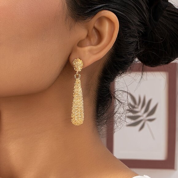 Passion of Essence Jewelry - Golden Tassel Drop Earrings